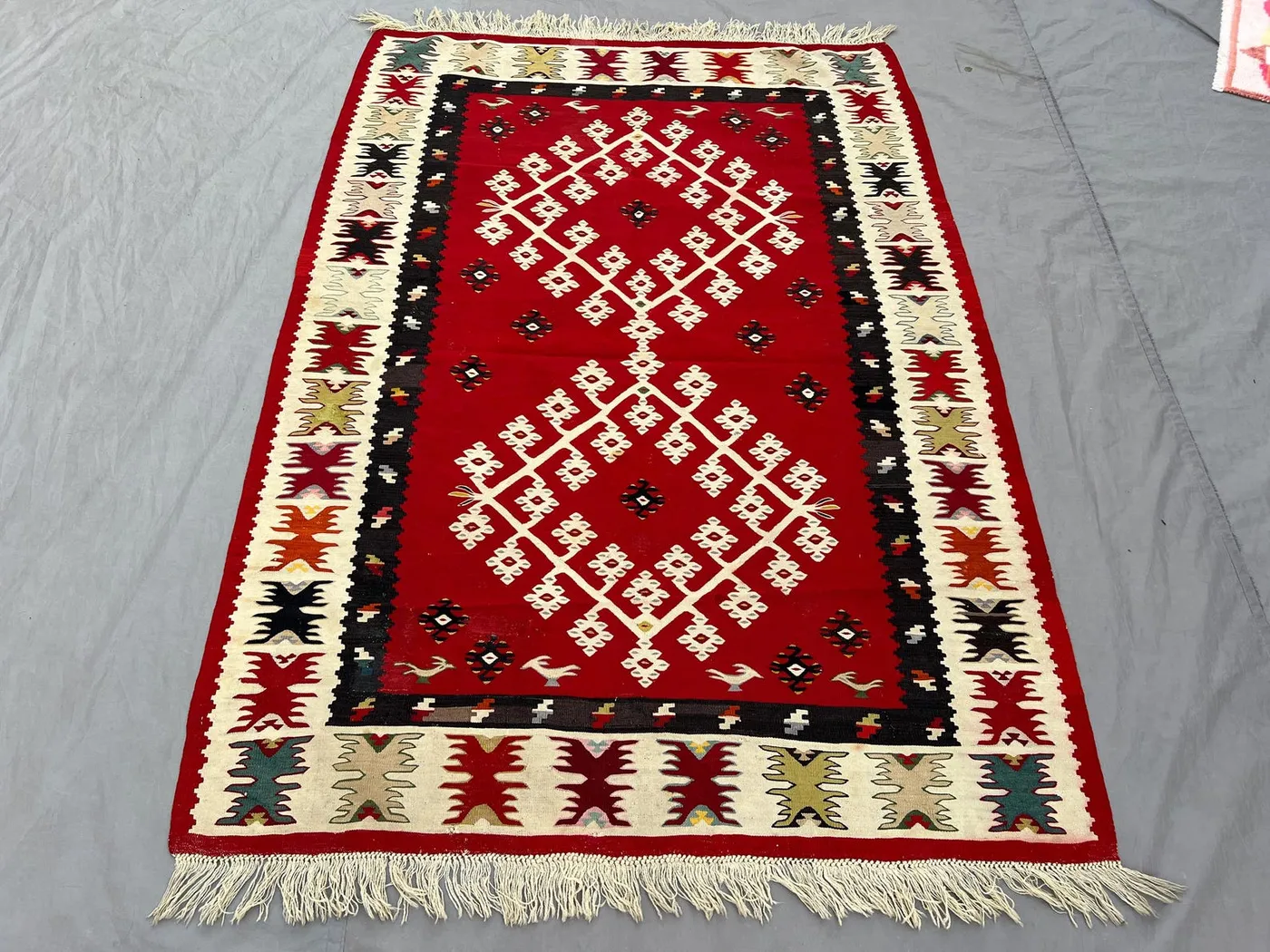 5 x 7 ft Afghan hand woven vintage flat weave kilim one of a kind tribal small area decor maimana design