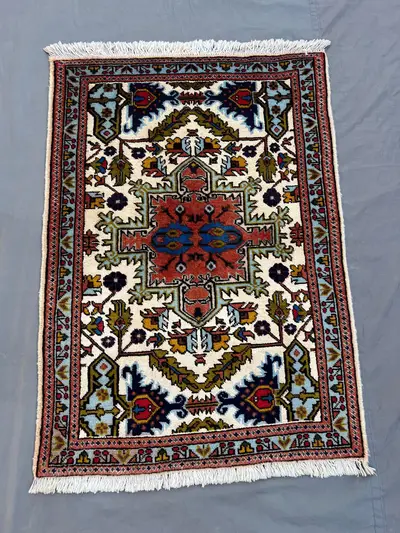 Afghan Hand Knotted Vintage Rug 2 x 3 ft Small Soft Pile Wool Area Rug One of a Kind Tribal Balochi Design Han