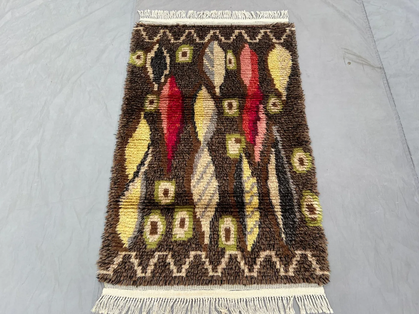 3 x 5 ft Afghan hand knotted vintage full soft pile moss rug one-of-a-kind small area decor carpet in rich multicolor balochi design