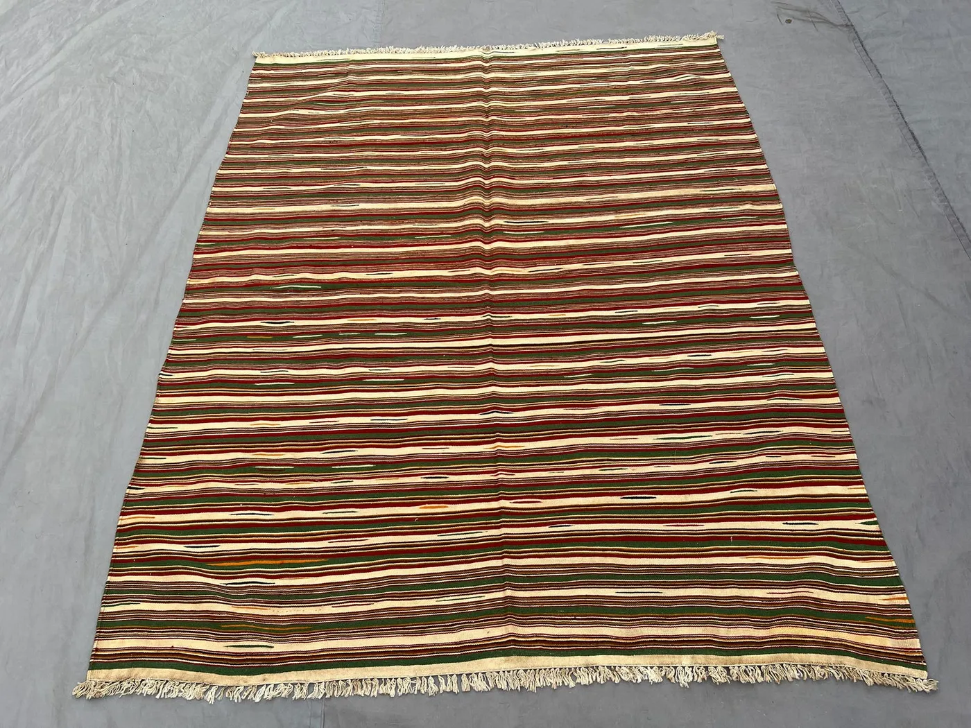 4.8 x 6 ft Afghan handwoven vintage kilim unique striped maimana flat weave one-of-a-kind tribal small area decor Rug