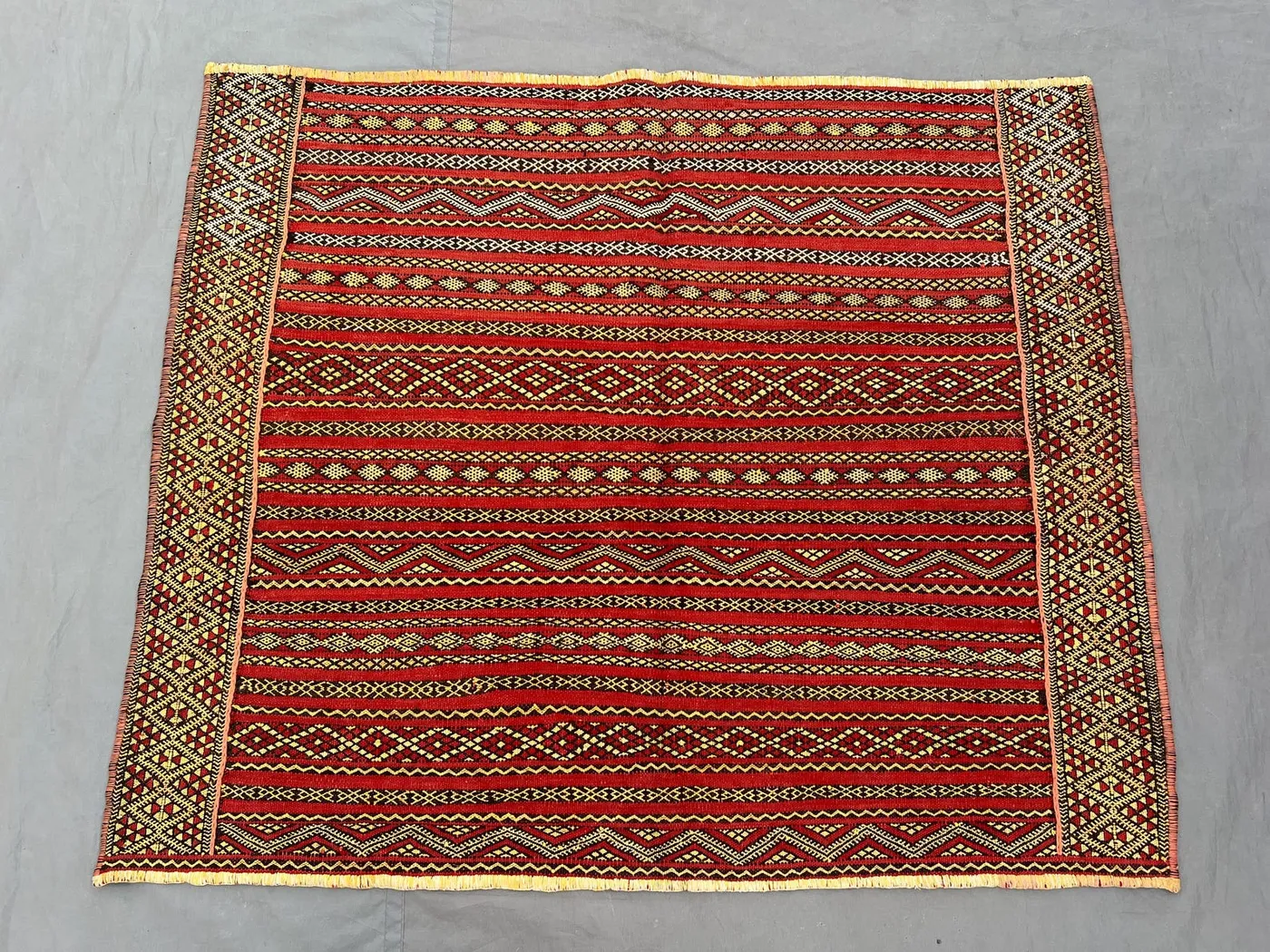 Afghan hand knotted 3 x 4 ft vintage square rug soft wool pile one of a kind tribal small area decor balochi geometric design