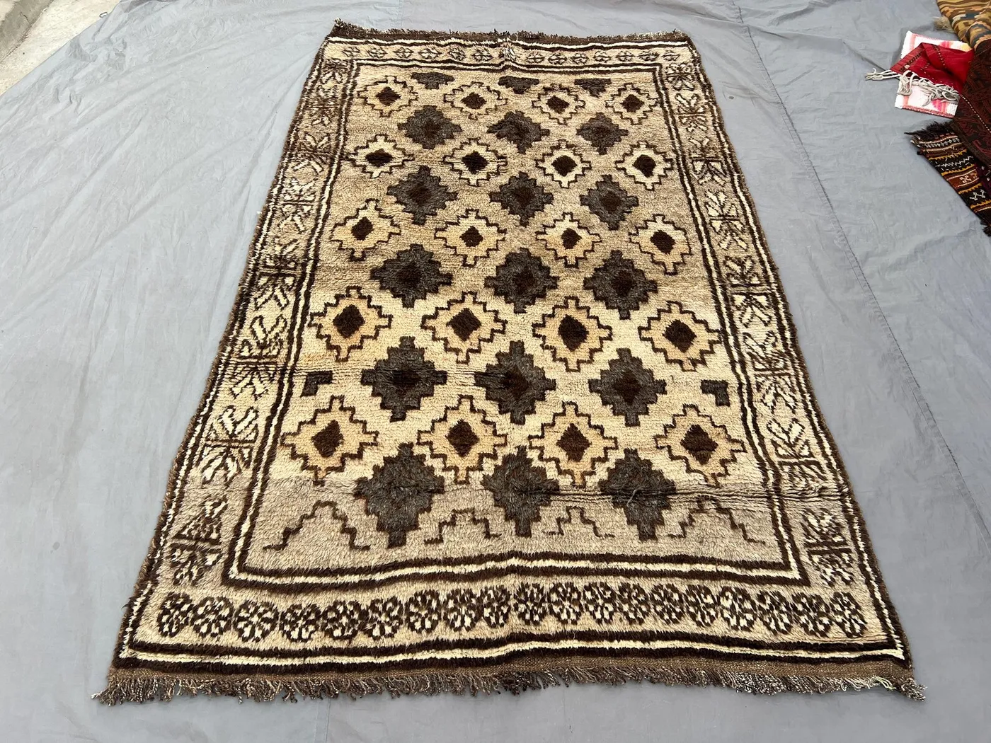 Afghan Handmade 5 x 8 ft Vintage Soft Pile Taimani Baluchi Rug Large One-of-a-Kind Tribal Wool Area Carpet
