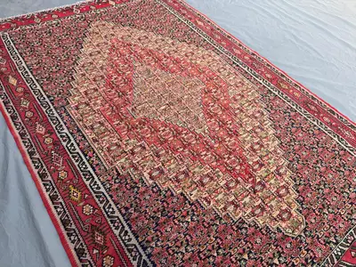 Turkish Hand-Woven Vintage Kilim | 6 x 9 ft | One-of-a-Kind Caucasian-Inspired Turkish Design | Flat Weave Woo