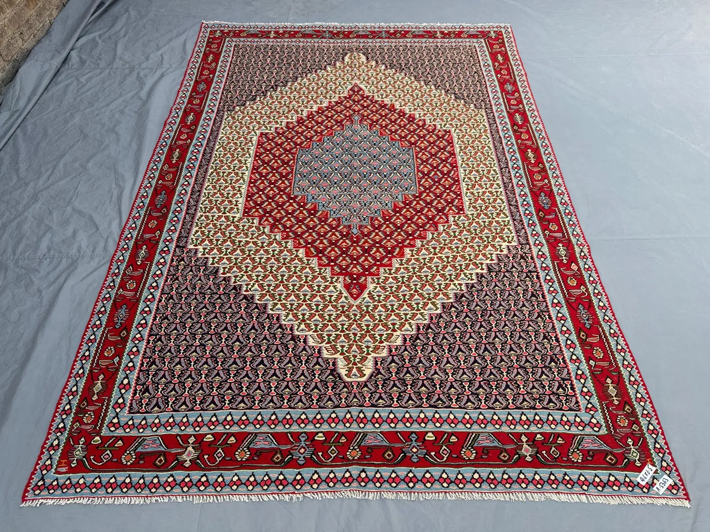 6.5 x 9.6 ft Turkish Handwoven Flat Weave Kilim Rug – One-of-a-Kind Large Area Rug Anatolian Geometric Design Vintage Wool Carpet