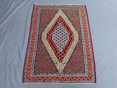 Handwoven Turkish Kilim 3'8 x 5 ft | Vintage Caucasian Flat Weave Area Rug | One of a Kind | Small Rug Decor |