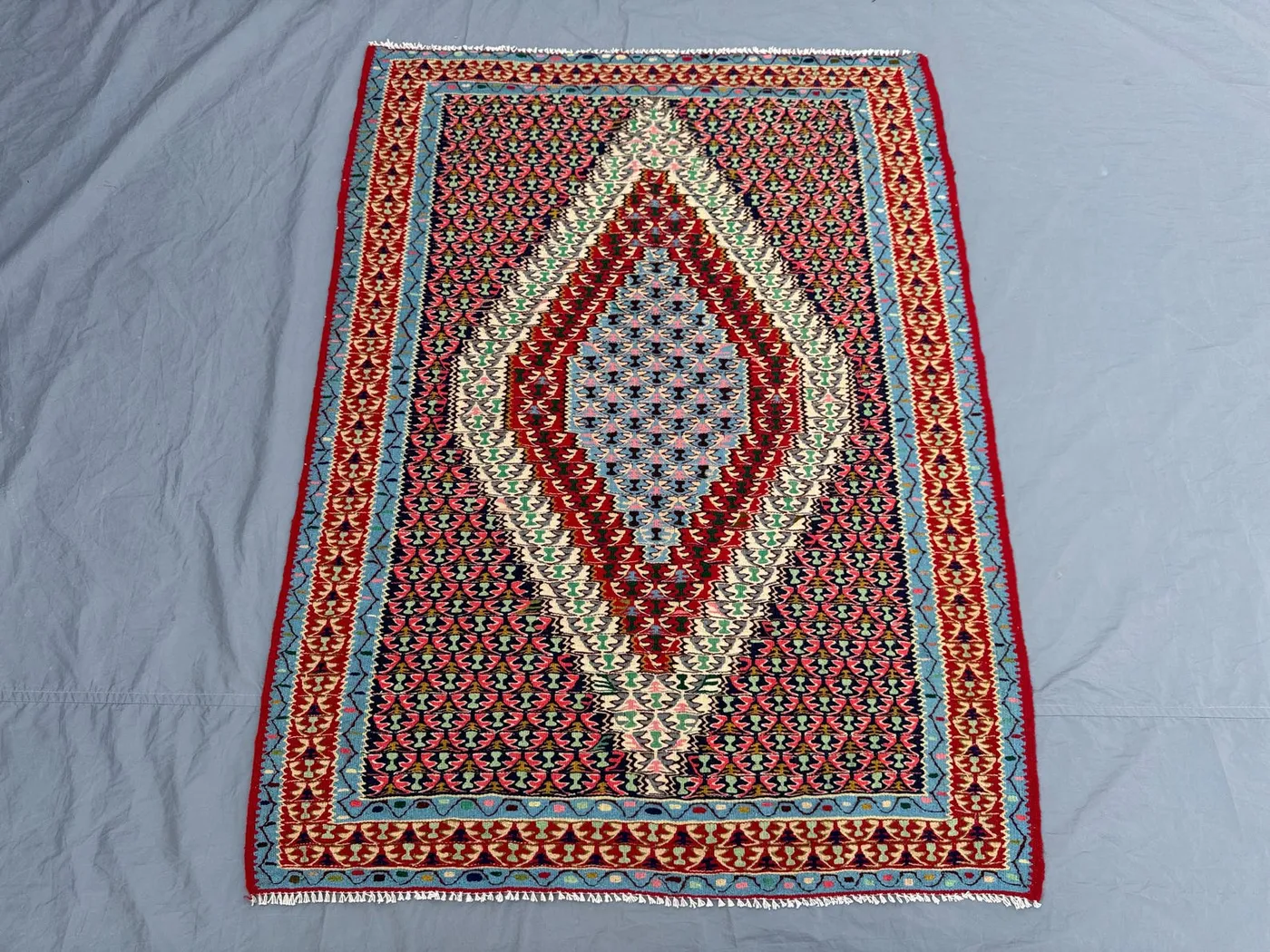 Handwoven Turkish Kilim 3'8 x 5 ft | Vintage Caucasian Flat Weave Area Rug | One of a Kind | Small Rug Decor | Turkish Inspired Design