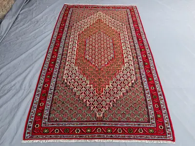 Vintage Turkish Kilim 5 x 9 ft | Handwoven Flatweave Anatolian Kilim | Red Boho Tribal Rug | One of a Kind | L