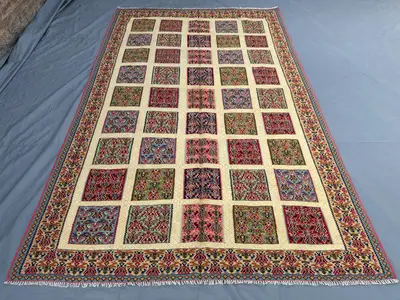 Handwoven Turkish Kilim - Vintage Anatolian Design 7 x 10 ft Flat Weave One of a Kind Large Area Rug Perfect f
