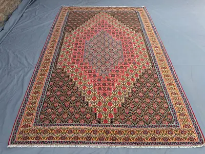 Handwoven Turkish Kilim - Vintage Anatolian Design 7 x 10 ft One of a Kind Large Area Rug Flat Weave Perfect f