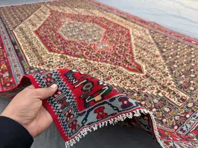 Handwoven Turkish Kilim - Vintage Anatolian Design 7 x 10 ft One of a Kind Flat Weave Large Area Rug Perfect f