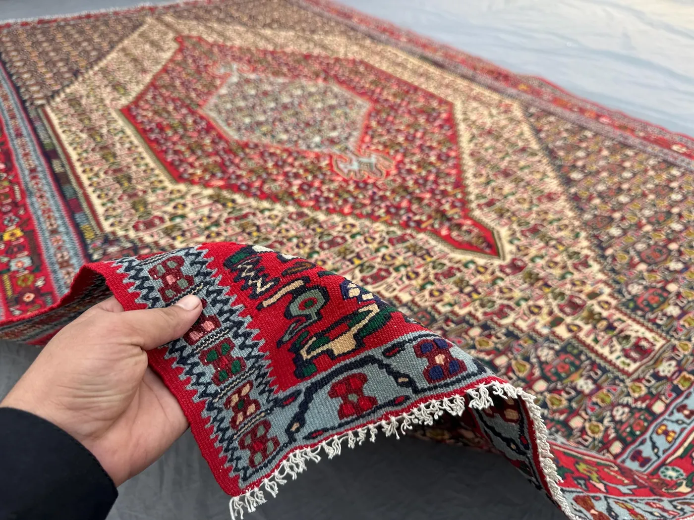 Handwoven Turkish Kilim - Vintage Anatolian Design 7 x 10 ft One of a Kind Flat Weave Large Area Rug Perfect for Living Room Boho Decor
