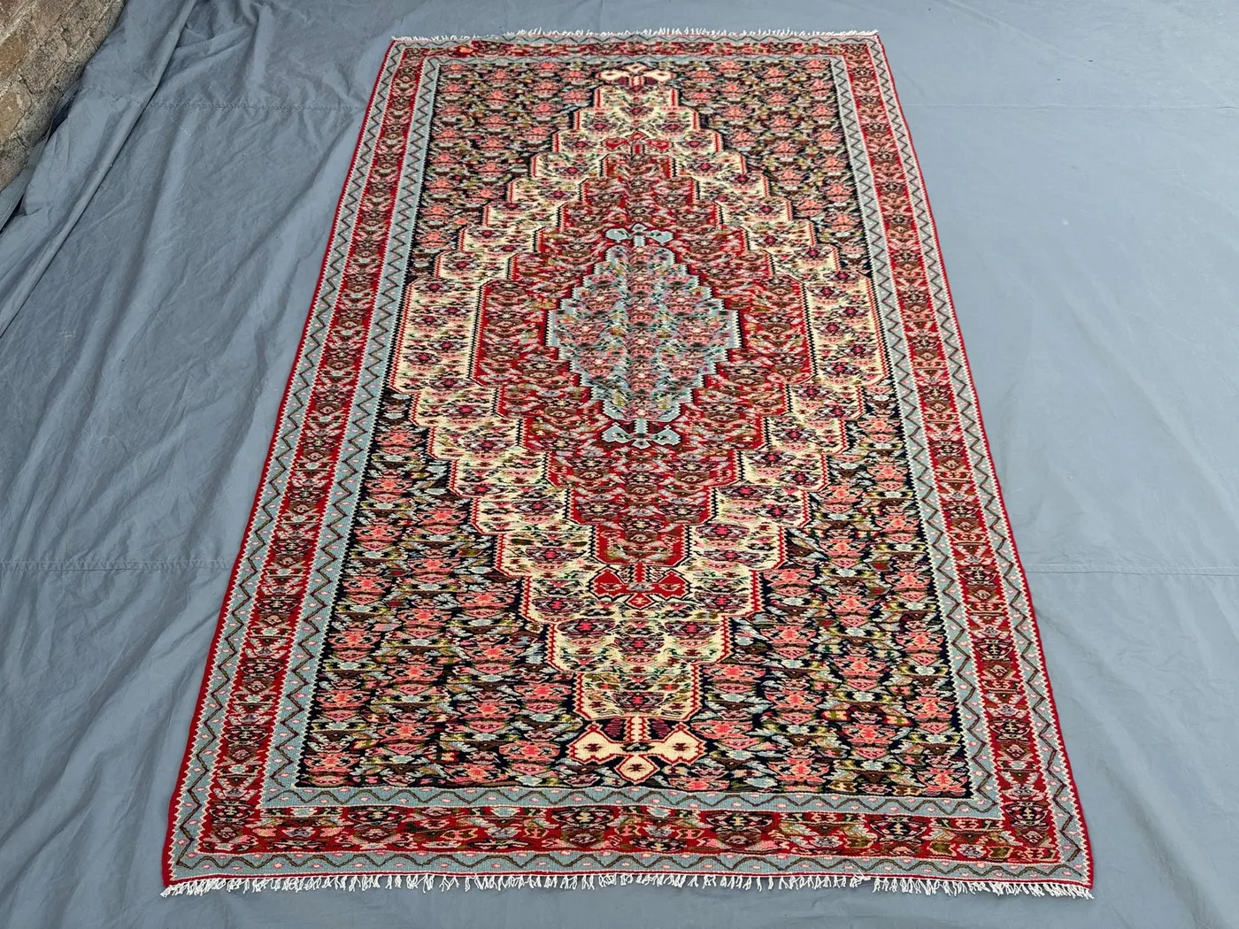 Turkish Handwoven Kilim | Vintage 5 x 8 ft | One-of-a-Kind Caucasian Design | Flatweave Wool Rug for Living Room or Bedroom