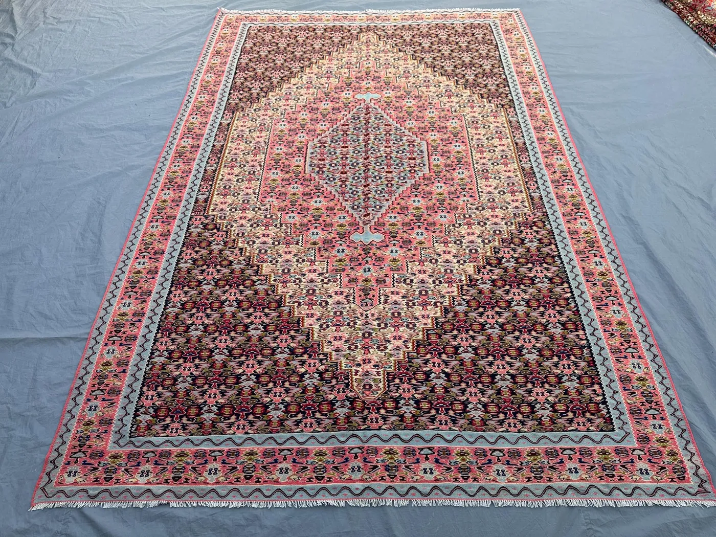Turkish Handwoven Kilim | Vintage 7 x 10 ft | One-of-a-Kind Caucasian Design | Flatweave Wool Rug for Living Room or Bedroom