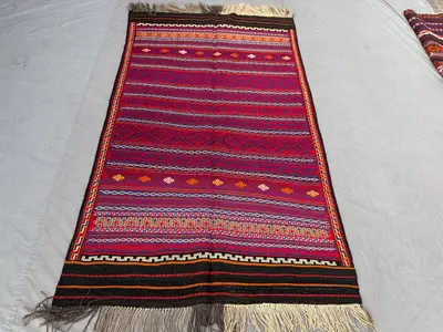 Handwoven Afghan Kilim 5 x 8 ft Maimana Design Boho Chic, Home Decor Luxury Unique Vintage Flatweave