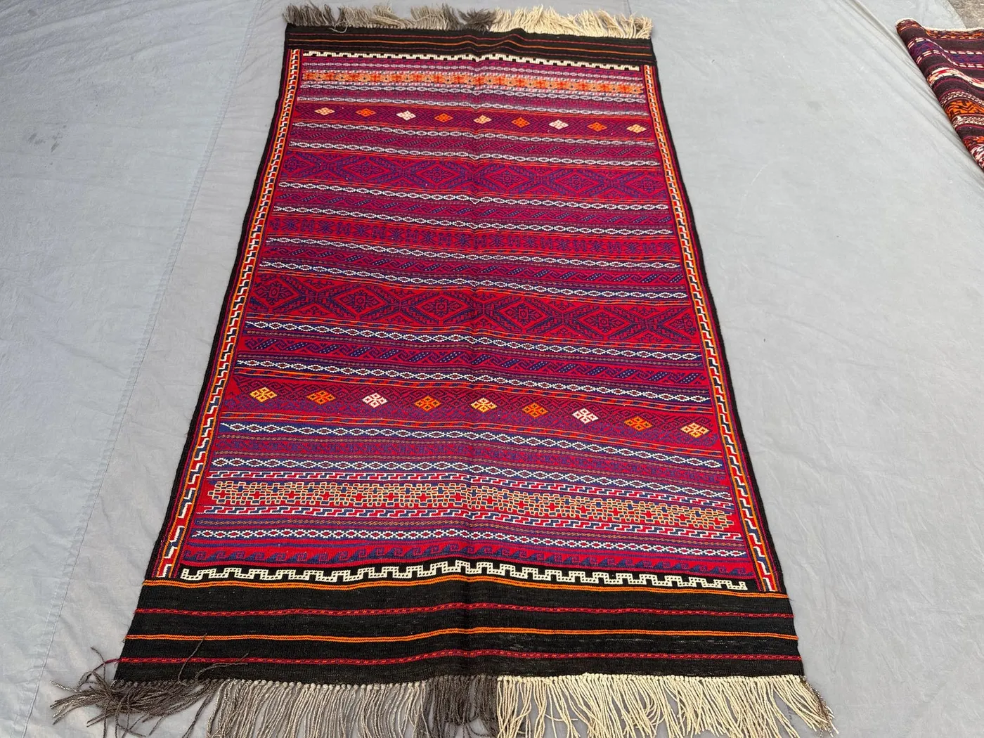Handwoven Afghan Kilim 5 x 8 ft Maimana Design Boho Chic, Home Decor Luxury Unique Vintage Flatweave