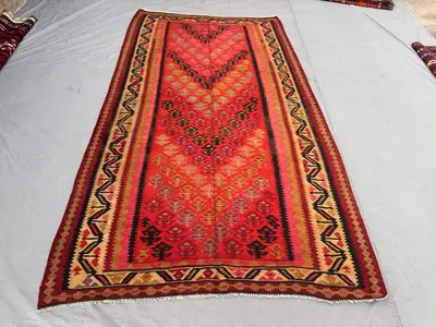 Afghan Hand Woven Kilim 6 x 10 ft Vintage Flat Weave One of a Kind Large Area Home Boho Decor Rug Maimana Desi