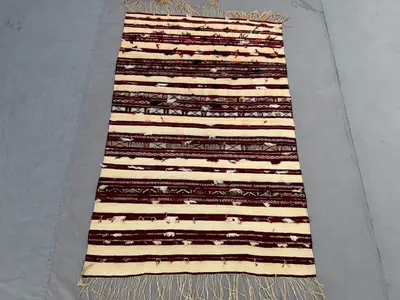 3 x 5 ft Afghan hand woven vintage flat weave kilim one of a kind home boho decor rug sumak design