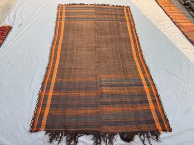 6'1 x 10'10 ft Antique Afghan Baluchi Flat Woven Large Area Rug Handknotted Wool Tribal Carpet for Living Room