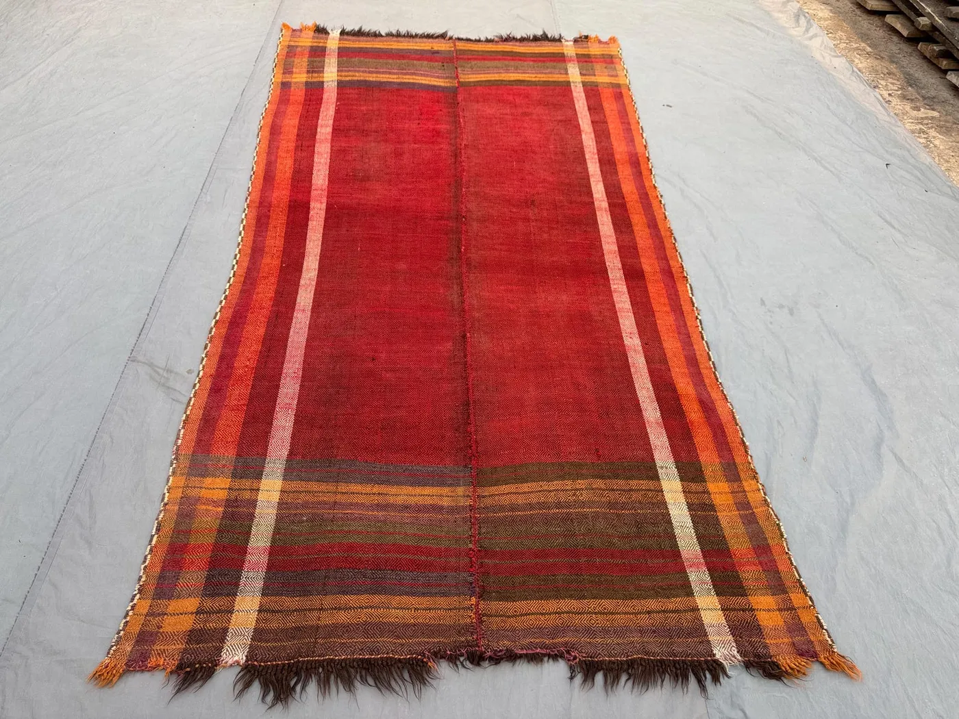 5 x 9'8 Ft Vintage Afghan Handnotted Kilim Flat Weave Runner Rug Handmade Wool Tribal Striped Hallway Corridor Entryway, Corridors, Kitchen