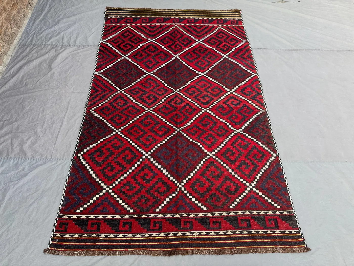 5'8 x 9'3 ft Antique Afghan Baluchi Kilim Area Rug One Of A Kind High Quality Flat Weave Handwoven Wool Tribal Living Room