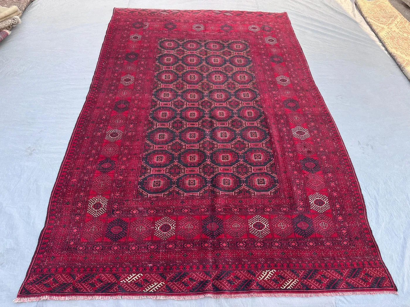 6'4 x 9'7 ft Afghan Handmade Turkmen Ersari Tribal Wool Rug, Patnosgul Design Rug, Hand-Knotted, Vintage Wool Carpet, Luxury Home Decor