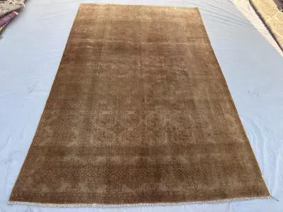 6.2 x 9.8 ft Afghan Hand-Knotted Vintage Rug Soft Pile Turkmen Bokhara Design One of a Kind Luxury Area Rug La