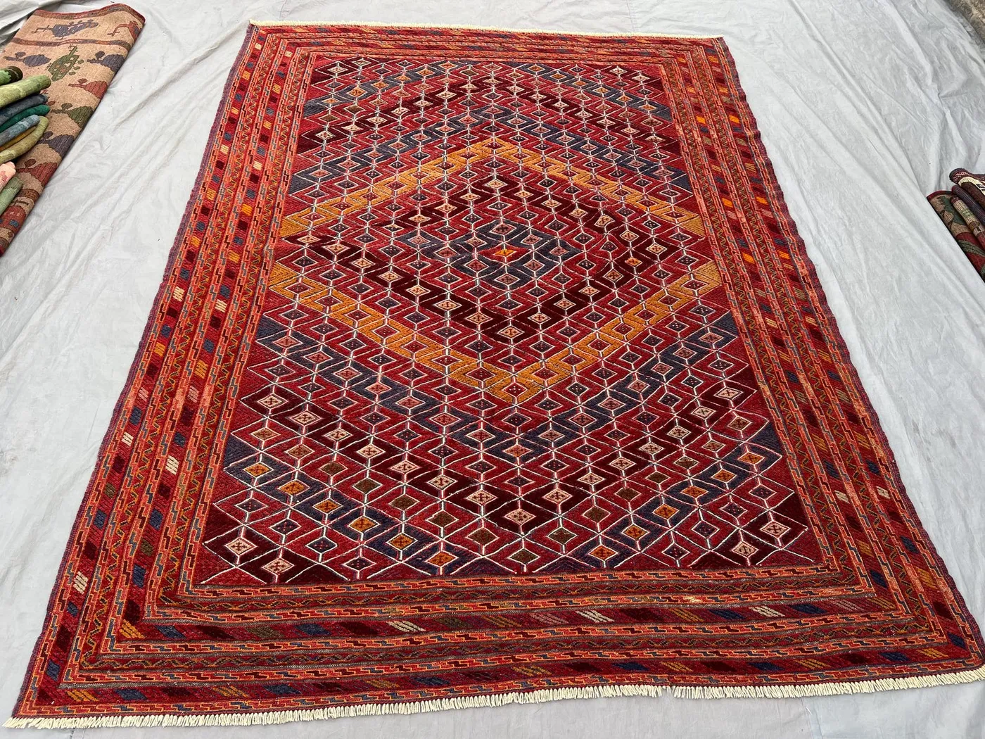 6'6 x 8'4 ft Afghan Vintage Baluchi Mashwani Hand Knotted Wool Area Rug Tribal Nomadic Design One Of Kind Living Room Bedroom Decor
