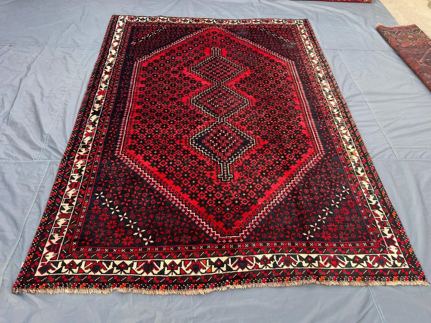 6'8 x 8'11 Antique 1920s Turkish Inspired Caucasian Area Rug Hand Knotted Wool Tribal Center On Of A Kind Medallion Living Room