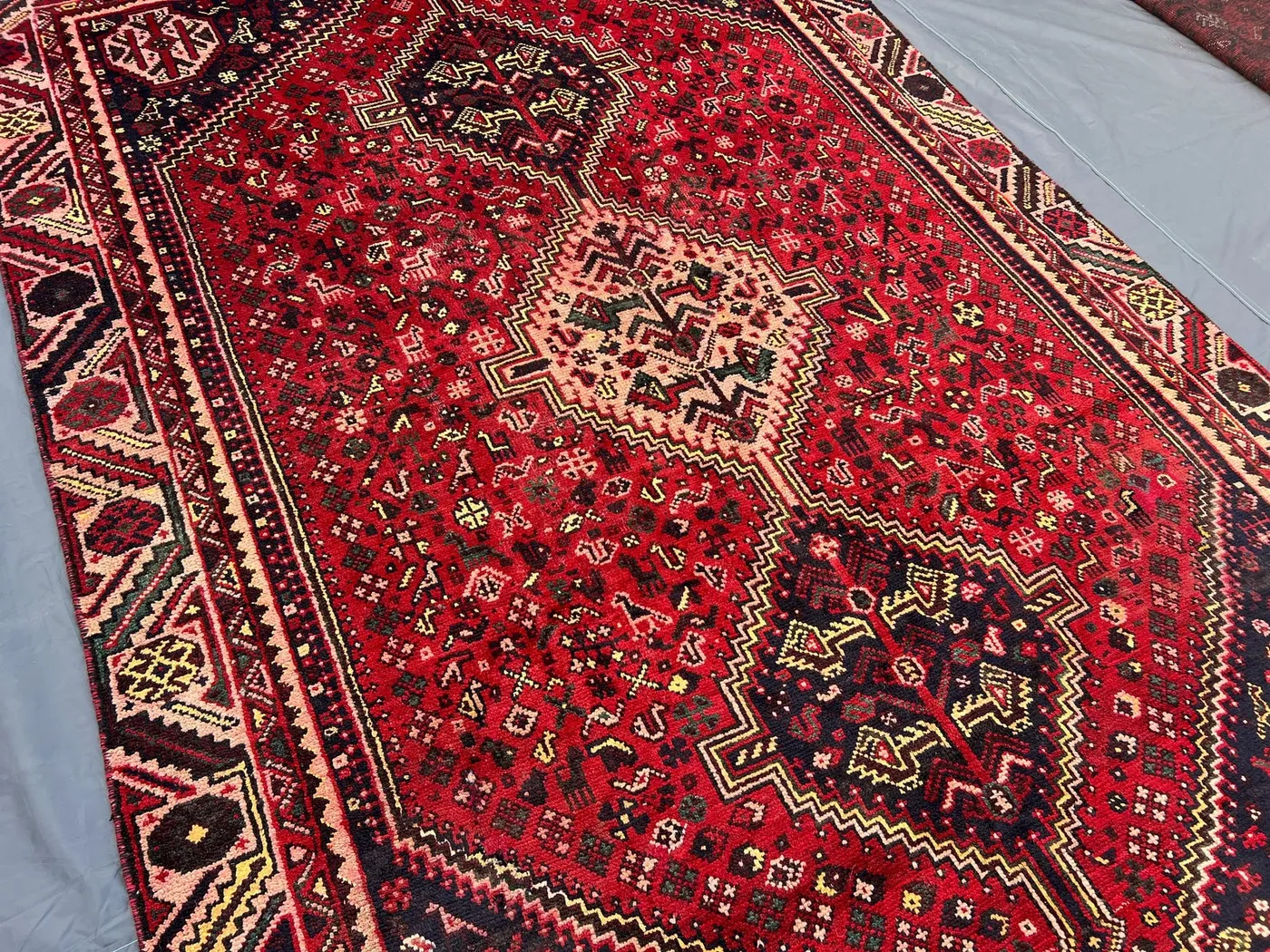 6'3" x 9'6" Vintage Turkish Hand-Knotted Rug, Rare Caucasian Style, Geometric Pattern, Soft Pile, Elegant Area Rug, Top Quality Bedroom Rug