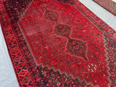 Exquisite Antique Turkish-Inspired Caucasian Rug 6'3x9'6 Hand-Knotted Wool Masterpiece, Rare Medallion Design 