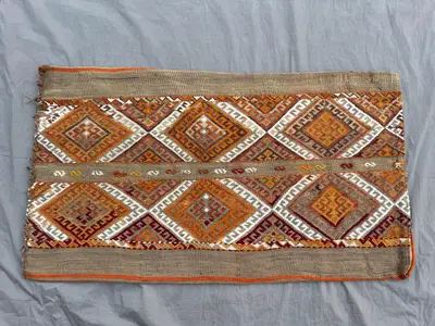 1'1x3'3 ft Vintage Afghan Baluchi Handwoven Kilim Rug Flatweave Geometric Wool Accent Rug Decorative Accent En