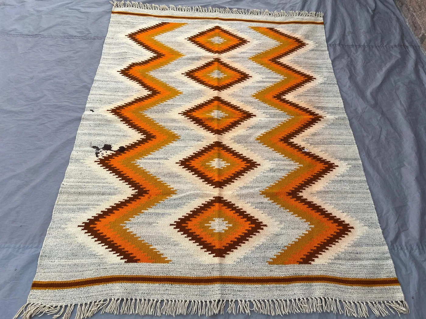 5x6'7 Ft Antique Afghan Kilim Flat Weave Rug Geometric Tribal Design Area Rug Living Room Bedroom Luxury Home Decor One Of A Kind