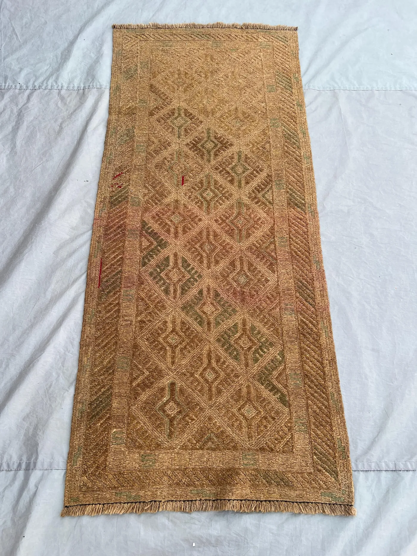 2'8x6'3 ft Vintage Afghan Baluchi Hand-Knotted Rug, Tribal Geometric, Soft Pile, Boho Entryway, Living Room, Handwoven Decorative Rug