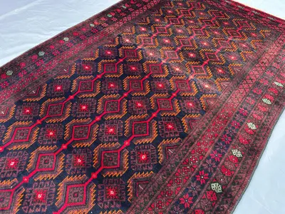 4x7 ft Antique Afghan Baluchi Rug - Hand-Knotted Tribal Wool Rug - Vintage Oriental Area Carpet - Boho Décor L