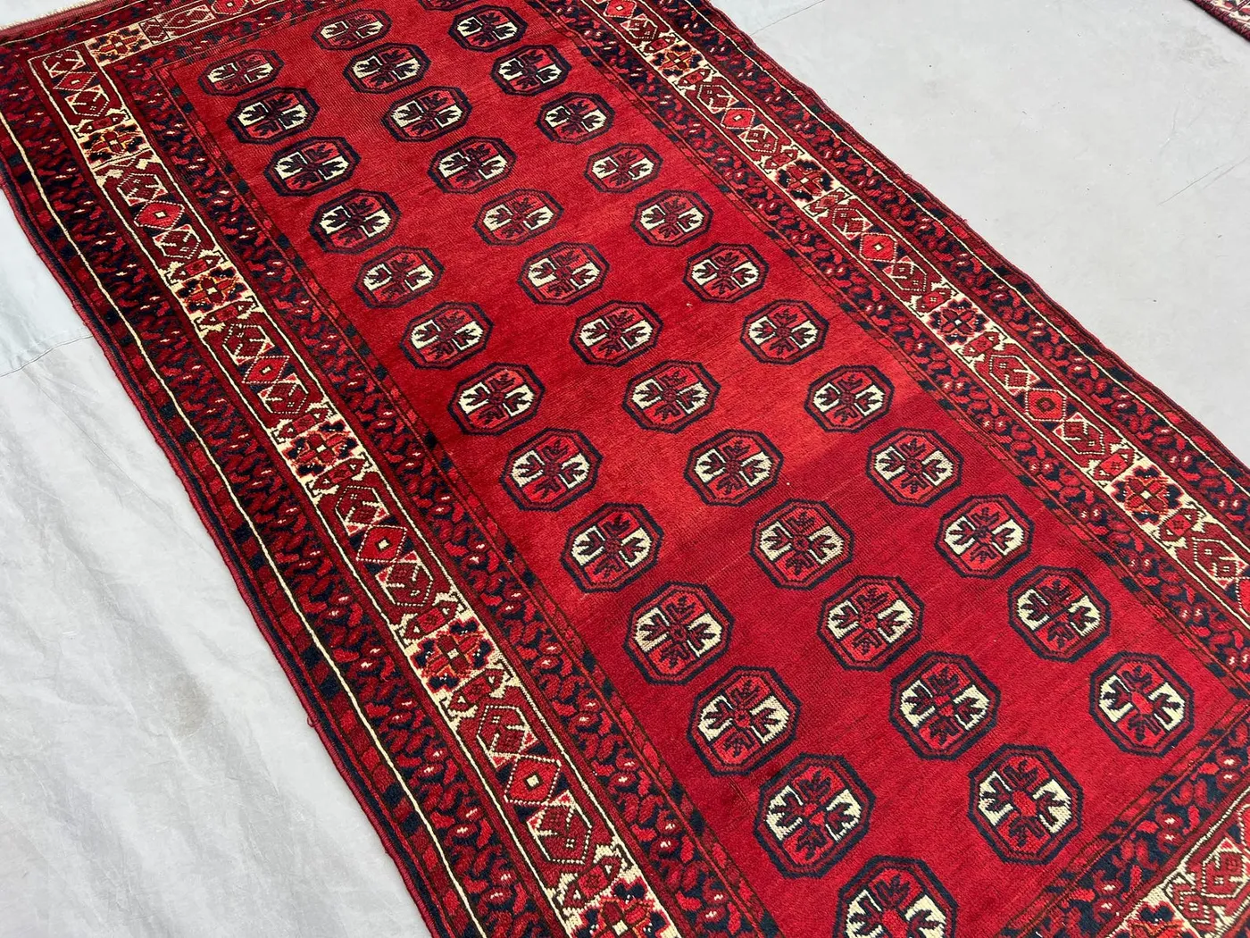 4x7 Antique Turkmen Tribal Rug, Afghan Hand-Knotted Wool Rug, Vintage Red Area Carpet, Moroccan Rug, Kitchen rug, Rustic Baho Floor Decor