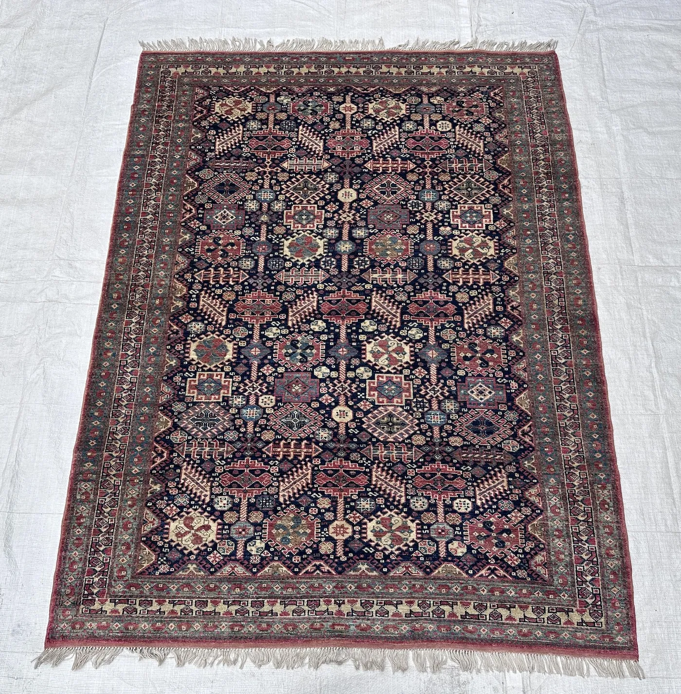 5'1x6'8 Ft, Semi Antique Caucasian Karachob Rug, Living Room & Office Rug, Handwoven Wool Geometric Area Rug, Tribal Home Decor, Floor Decor