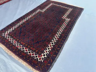 Antique Prayer rug, 2.10x4.7 Ft, Afghan Vintage Prayer Rug, Turkmen Handmade Wool Rug, Baluch Rug, Turkmen Pra