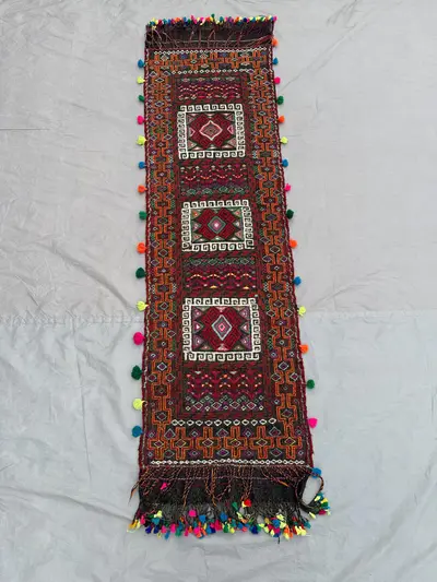 2x6 Afghan Baluchi Kilim Runner | Vintage Tribal Flatweave Wool Rug | Colorful Narrow Corridor Rug | Handmade 