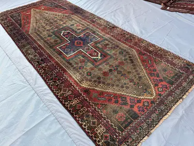 4.2x10 ft Wide Afghan Baluch Runner Rug - Turkmen Tribal Rug - High Quality Wool Hallway Rug - Outdoor or Indo