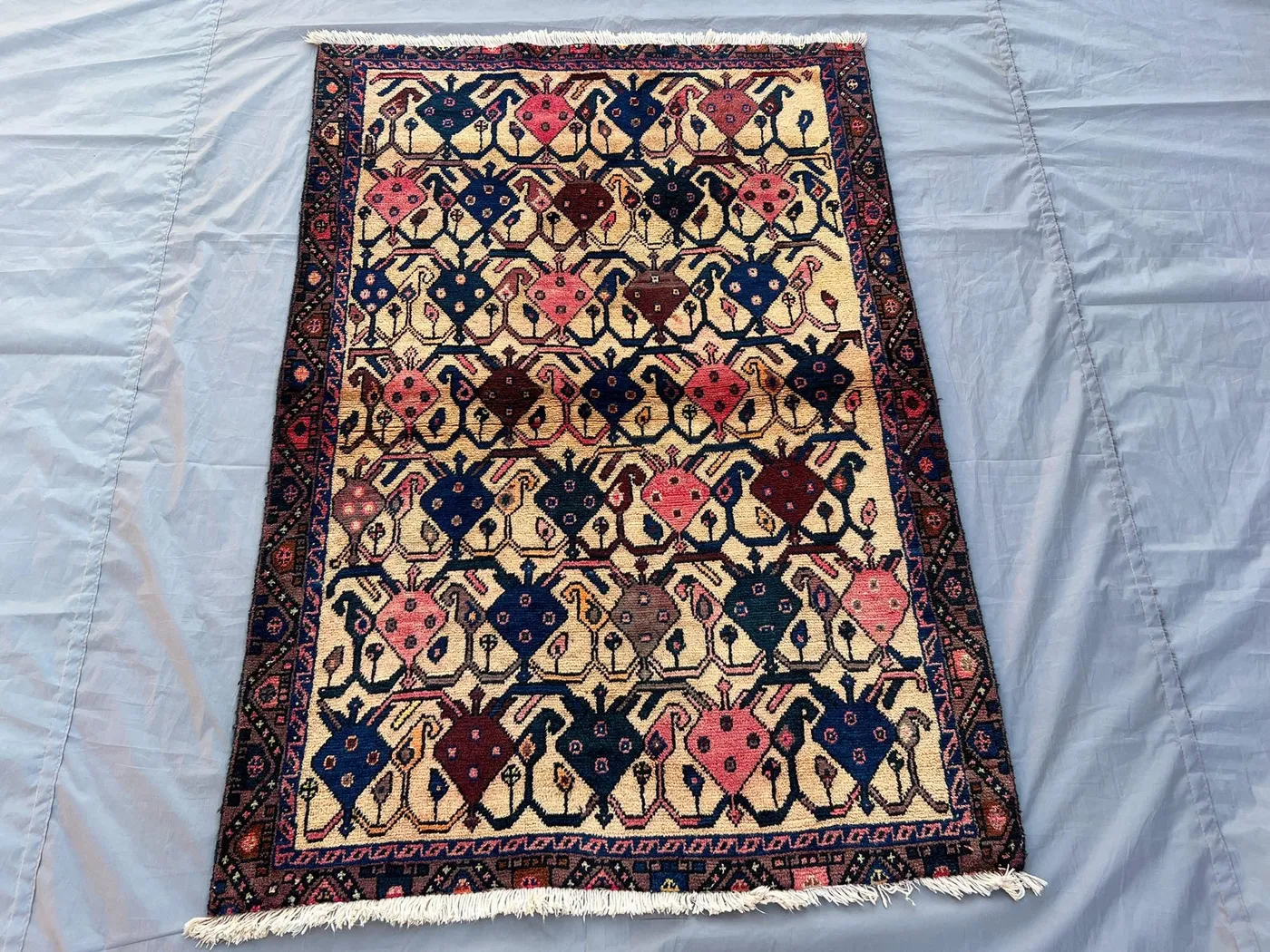 Antique 3.3x4.8 ft Turkmen Tribal Rug, Hand-Knotted Afghan Wool Rug, Moroccan Vintage Rug, Unique Bohemian Area Rug, Rare Find Accent Rug