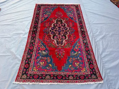 4'8 x 7'9 ft Antique Turkish Hand-Knotted Rug, Tribal Wool Vintage Rug, Handmade Turkmen Rug, Moroccan Style R