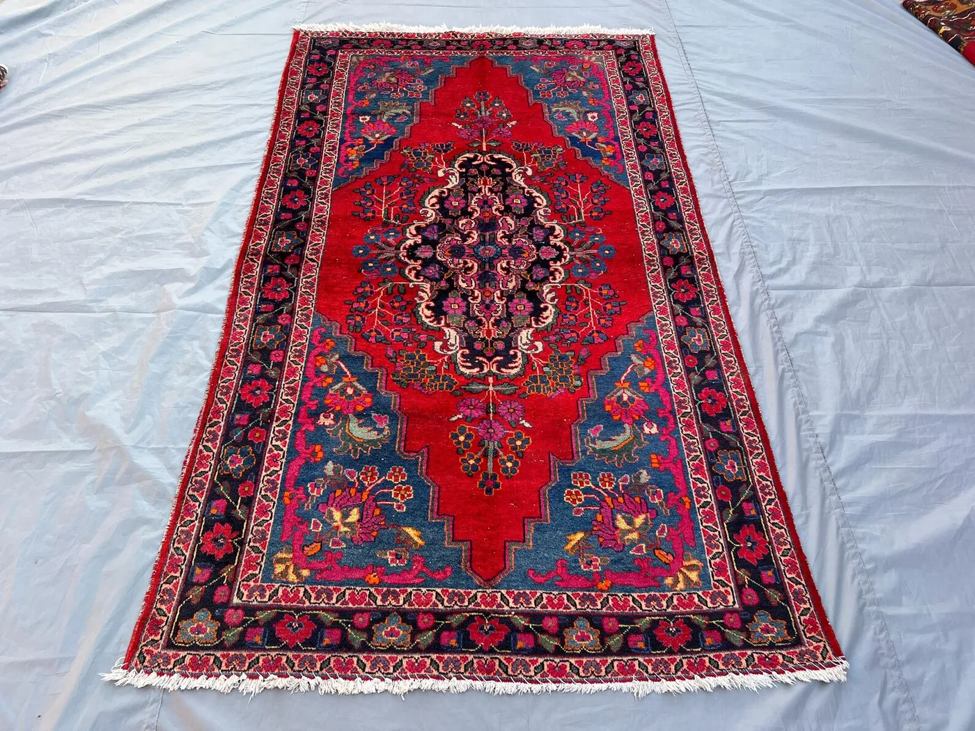 4'8 x 7'9 ft Antique Turkish Hand-Knotted Rug, Tribal Wool Vintage Rug, Handmade Turkmen Rug, Moroccan Style Rug Boho Decor, Living room rug