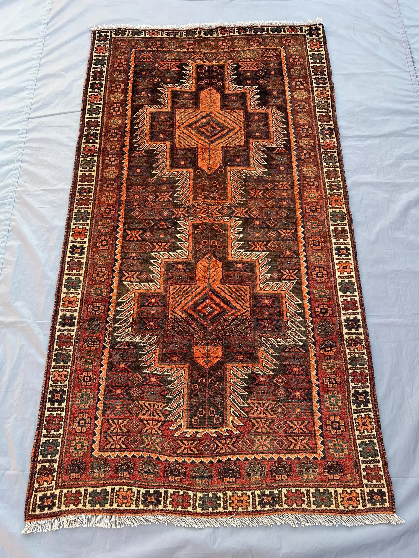 3'3x5'9 ft Antique 1950s Turkmen Rug Tribal Afghan Hand-Knotted Wool Nomadic Art Collectors Piece Rare One of a Kind Rug, Kitchen rug