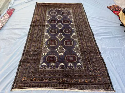 6x11 One of a kind Vintage Afghan Baluch Rug - Handmade Wool Antique Geometric Art rug - Soft Pile Boho Orient