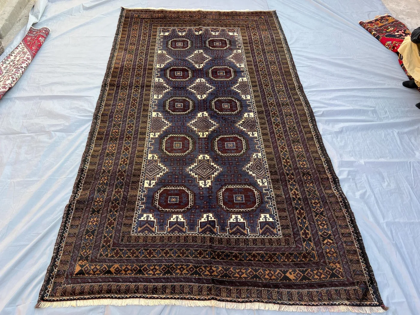 6x11 One of a kind Vintage Afghan Baluch Rug - Handmade Wool Antique Geometric Art rug - Soft Pile Boho Oriental Rug - Entryway Carpet