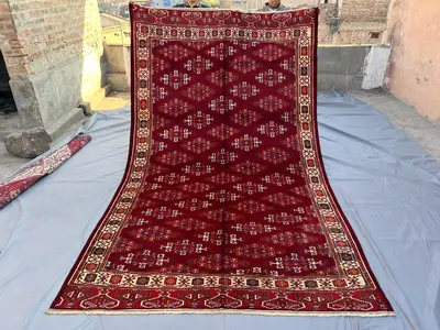 Collectors piece 6.6x11.2 ft Antique Turkmenistan Yomut Tribal Rug, Hand Knotted veg dyes Wool Rug, Oriental V