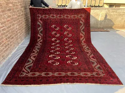 8x10 Antique Afghan Ersari Rug, Tribal Turkoman Wool Rug, Turkmen Bukhara Rare Rug, One of a Kind Unique Rug, 