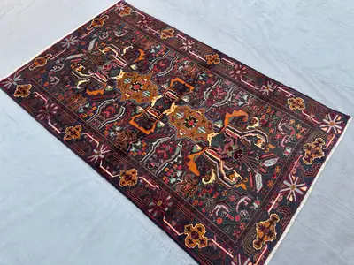 4x7 Antique Afghan Baluch Tribal Rug | Handmade Wool Rug | Geometric Pattern High Quality Rare One-of-a-Kind B