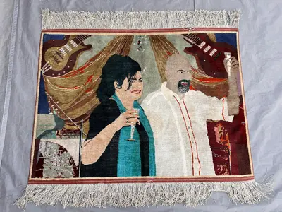 2.6x3.4 ft Silk Pictorial Rug | Vintage Hand Knotted Wall Art Carpet | Unique Oriental Carpet| Collectible Rug