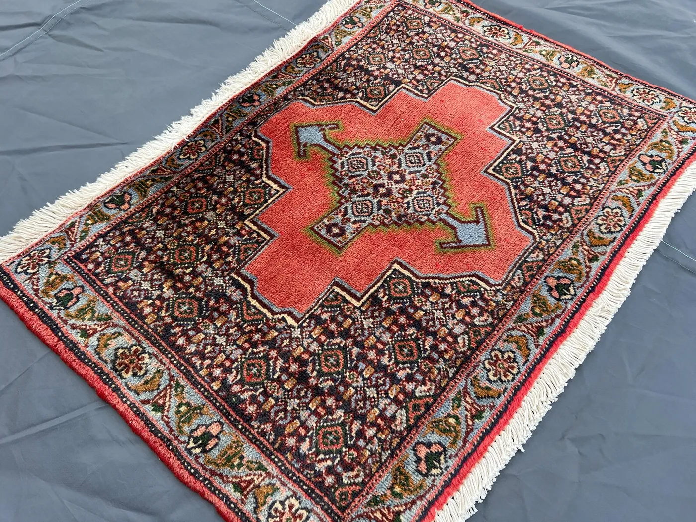 Turkish Inspired Caucasian Rug 1.10x2.7 ft | Vintage Hand Knotted Wool Rug | Tribal Medallion Small Accent Rug | Boho Ethnic Decor